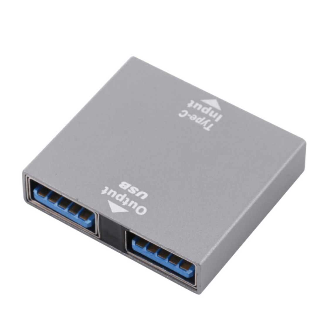 Image of Aluminium USB C auf Dual USB A Adapter - Grau bei Apfelkiste.ch