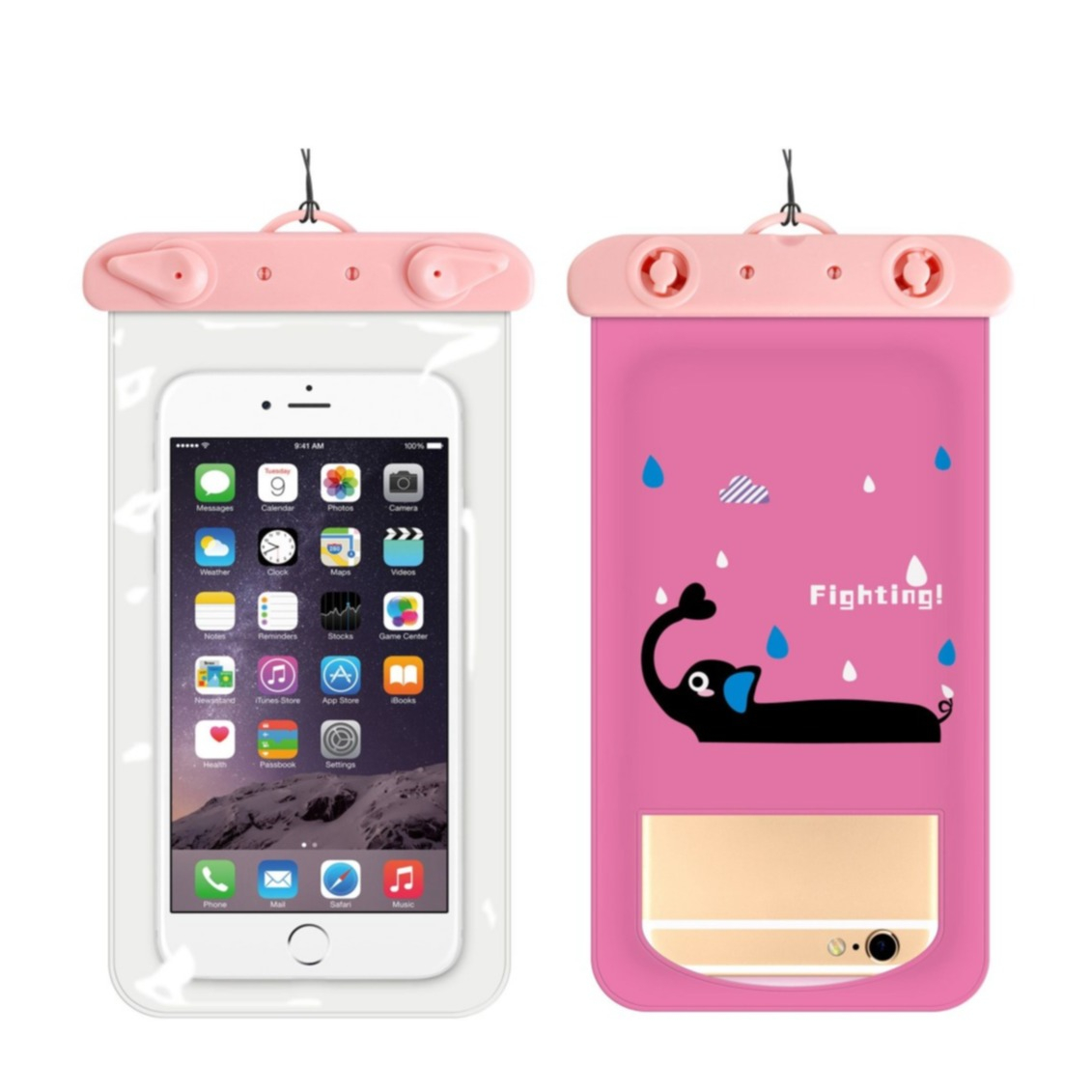 2er Set Wasserdichte Handytaschen - Universal Bis 17,8cm Schwarz+Blau