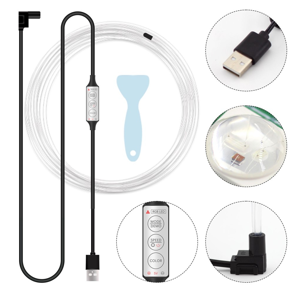 Licht 5m USB Autoinnenraum Atmosphäre, Lampe & Kalt Linie