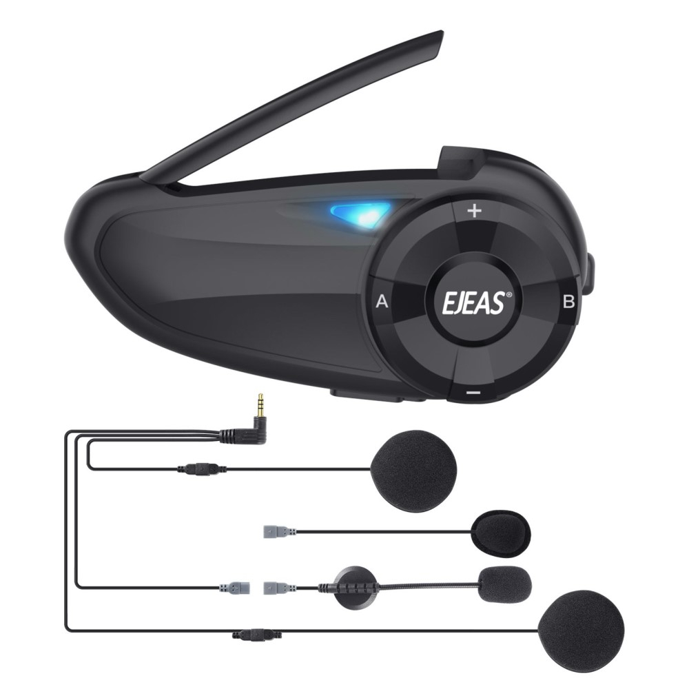 Motorrad Bluetooth Headset Für 2 Personen - 500m Reichweite, 15h Talkzeit & FM Radio