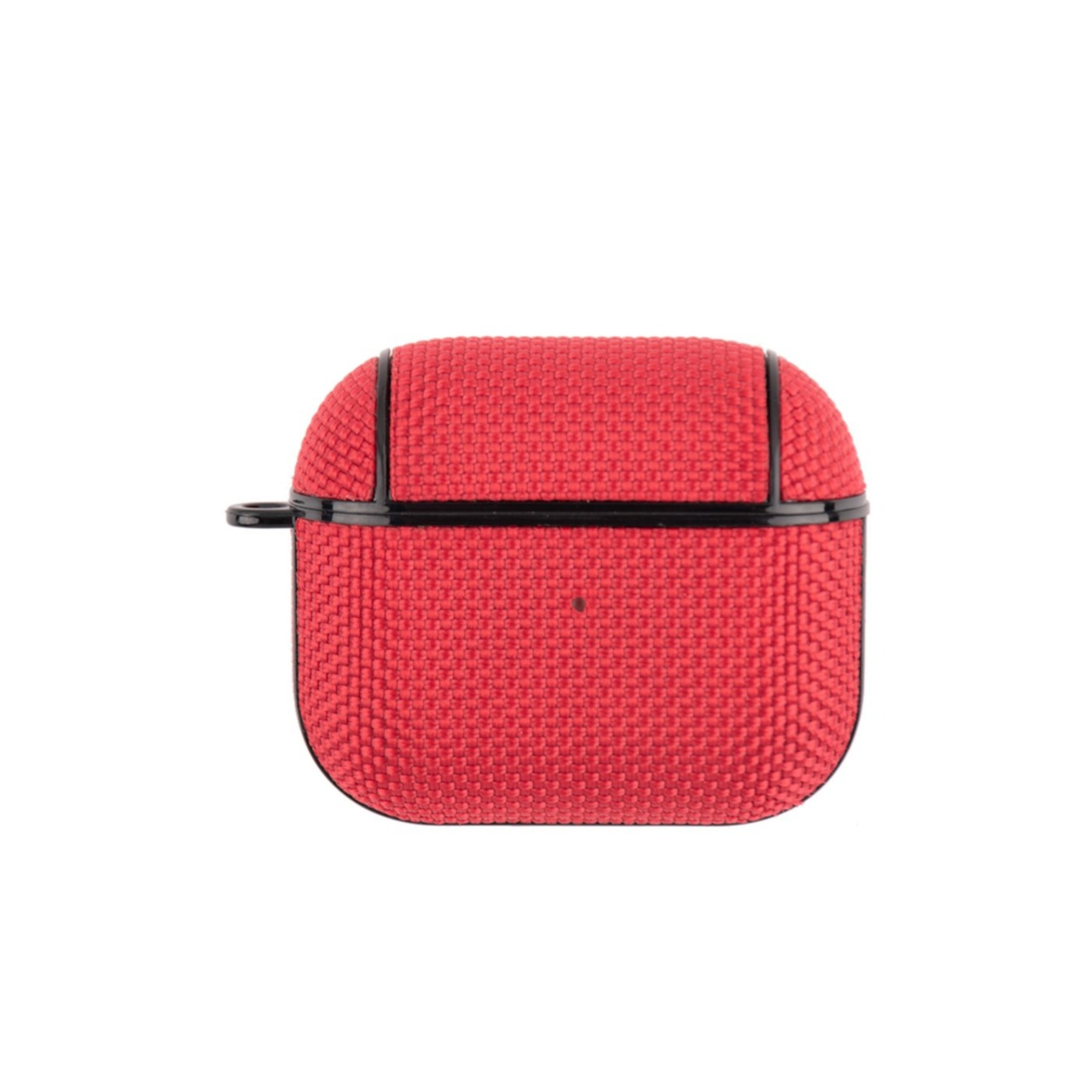 Image of AirPods (3. Generation) Hardcase Nylon Schutzhülle Abdeckung mit Karabinerhaken - Rot bei Apfelkiste.ch