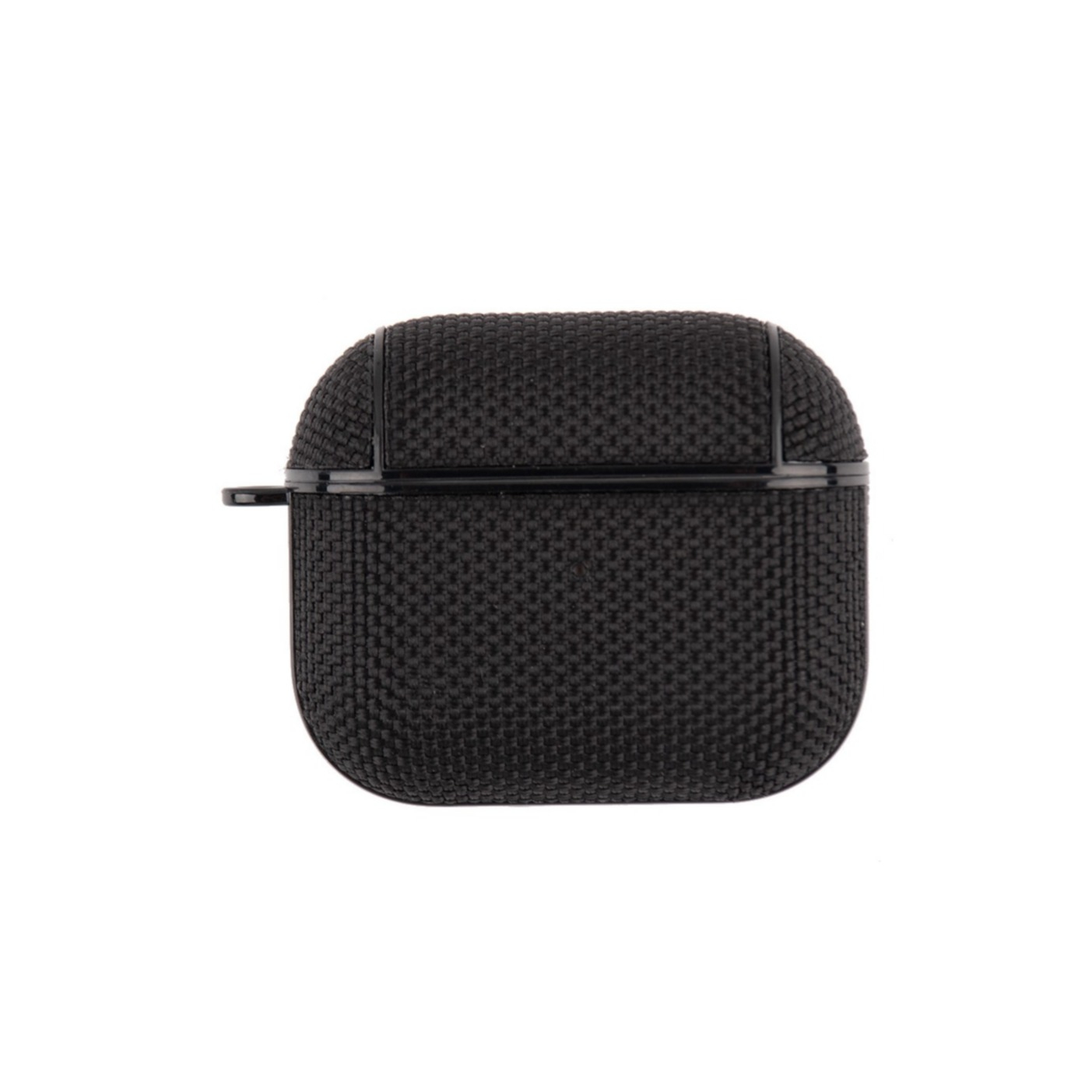 Image of AirPods (3. Generation) Hardcase Nylon Schutzhülle Abdeckung mit Karabinerhaken - Schwarz bei Apfelkiste.ch