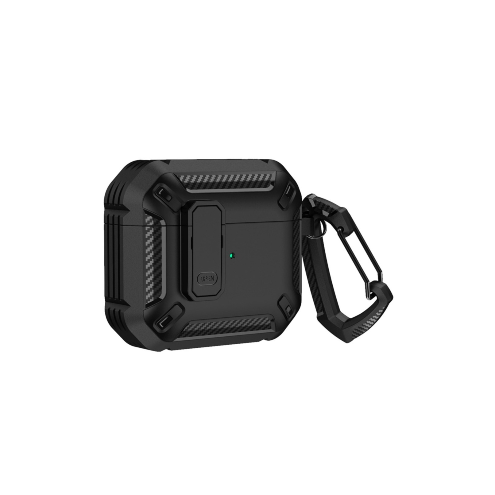 Image of AirPods (3. Generation) Hybrid Hardcase Schutzhülle mit Karabinerhaken - Schwarz bei Apfelkiste.ch