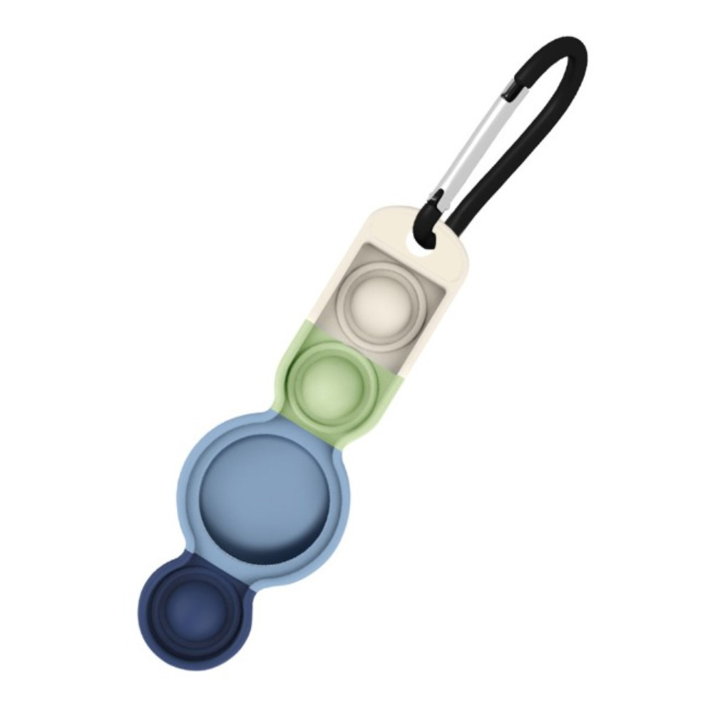 Image of Apple AirTag Anhänger Silikon Bubbles Hülle Schlüsselanhänger + Anti Stress Pop It Fidget - Blau / Grün bei Apfelkiste.ch