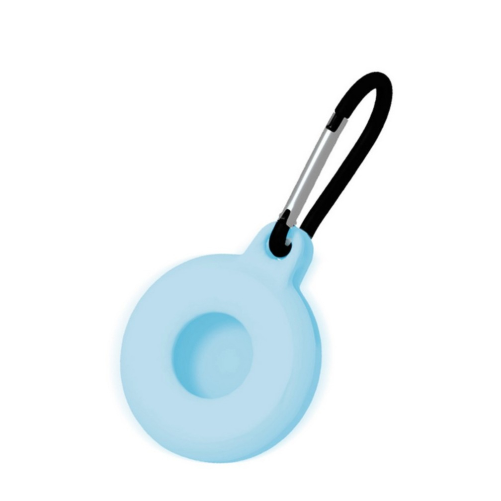 Image of Apple AirTag Anhänger Silikon Case Hülle Schlüsselanhänger mit Karabinerhaken - Hellblau bei Apfelkiste.ch