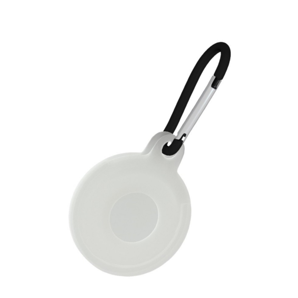 Image of Apple AirTag Anhänger Silikon Case Hülle Schlüsselanhänger mit Karabinerhaken - Weiss bei Apfelkiste.ch