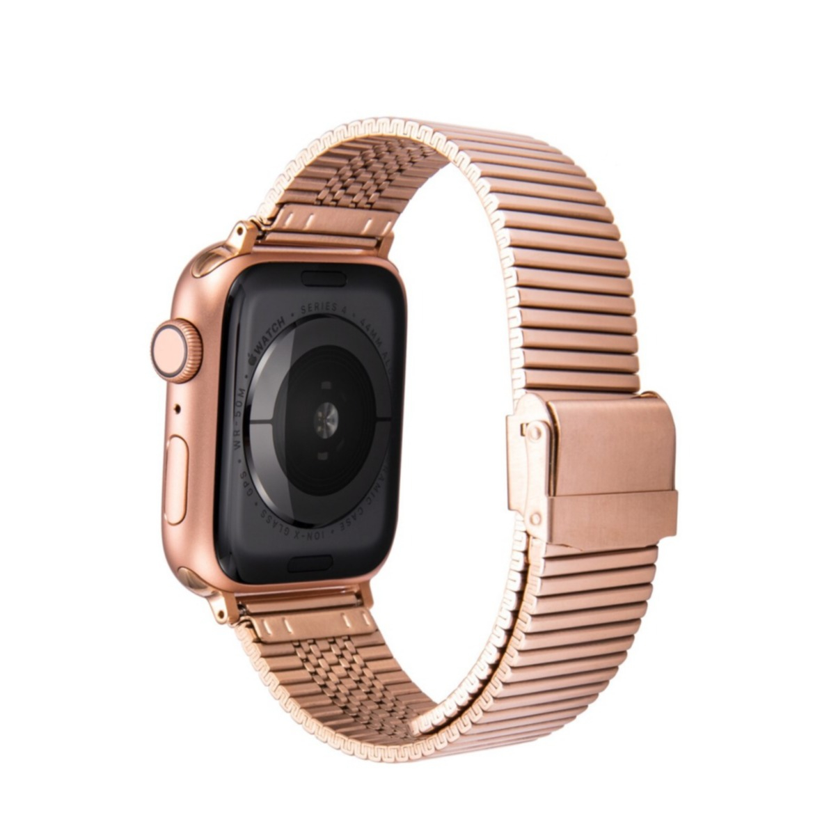 Image of (Gr. M) Apple Watch (45/44/42 mm) Edelstahl Armband mit Klippverschluss (Gelenkumfang 160-200mm) - Roségold bei Apfelkiste.ch