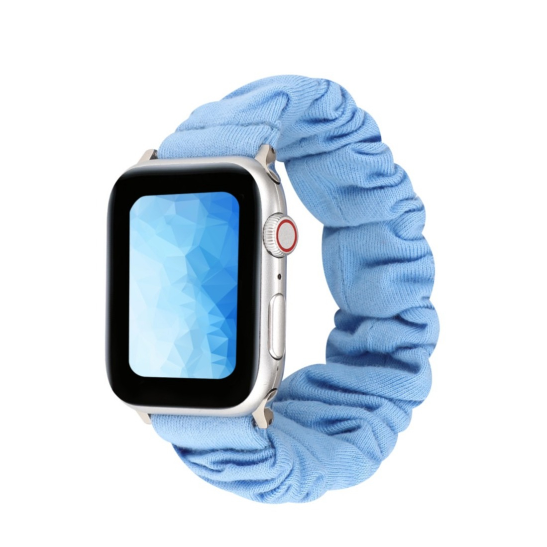 Image of Apple Watch (45/44/42 mm) Stoff Ersatz Armband Scrunchie (Gelenkumfang: 175-230mm) - Blau bei Apfelkiste.ch