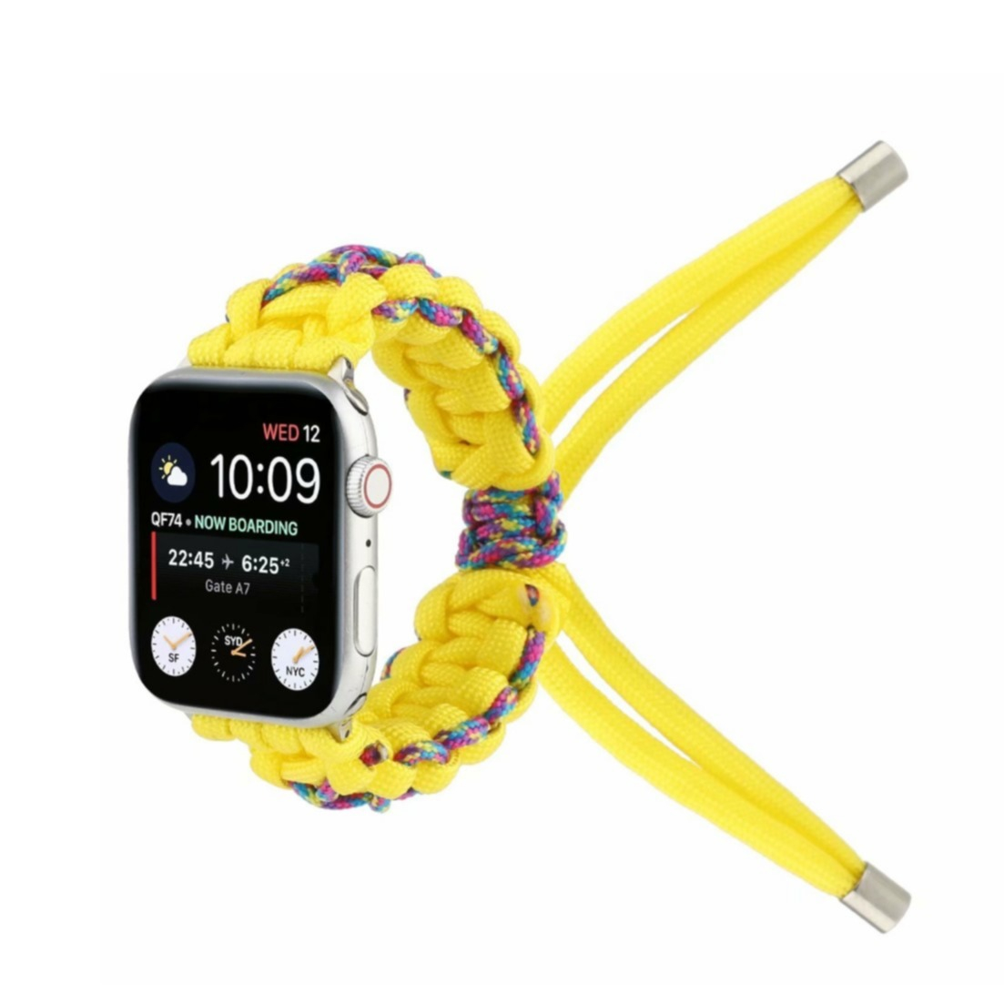 Image of Apple Watch (45/44/42 mm) Geflochtenes Nylon Armband (Gelenkumfang: 190-240mm) - Gelb bei Apfelkiste.ch