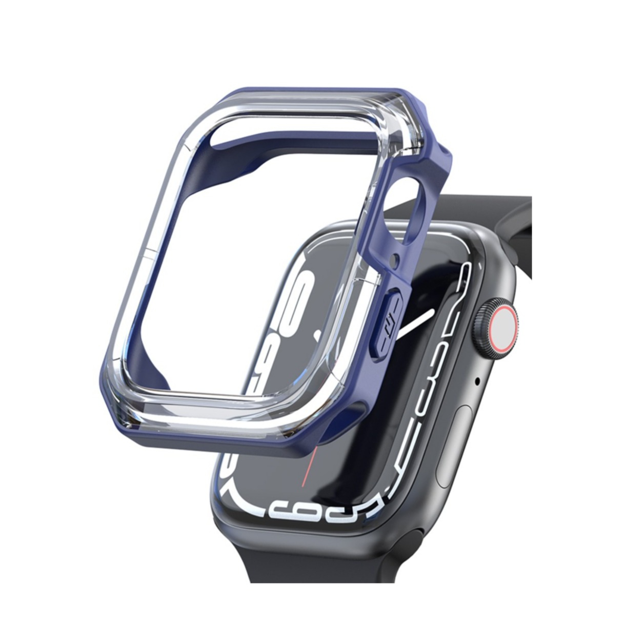 Image of Apple Watch (45 mm) Hybrid Hardcase Bumper Hülle - Transparent / Blau bei Apfelkiste.ch