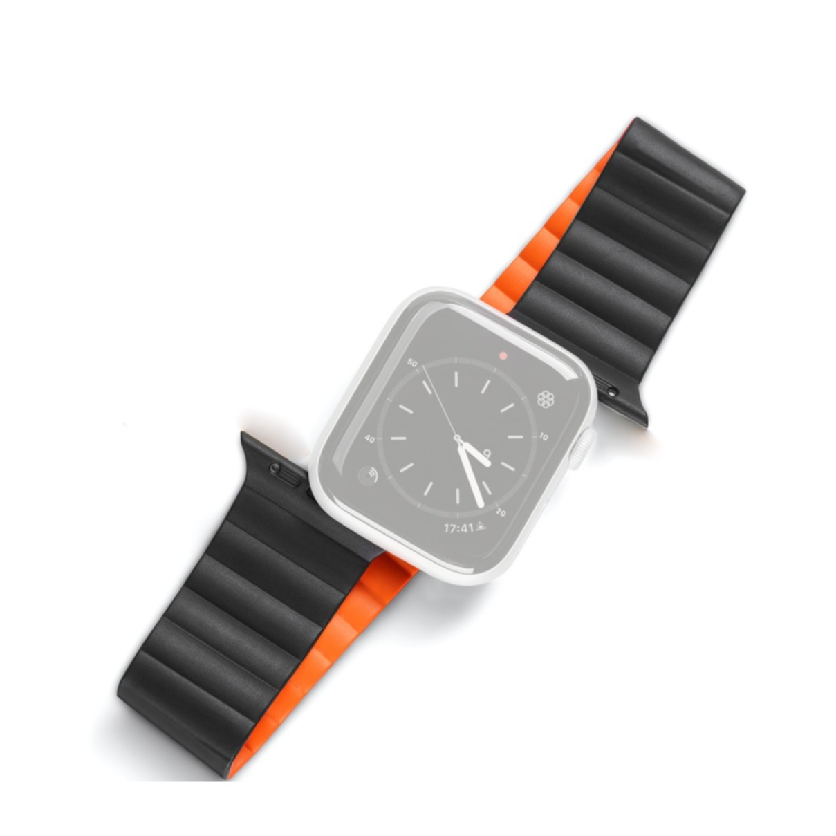 Image of Dux Ducis - Apple Watch (41/40/38 mm) Silikon Armband mit Magnetverschluss (Gelenkumfang: 155-235mm) - Schwarz / Orange bei Apfelkiste.ch