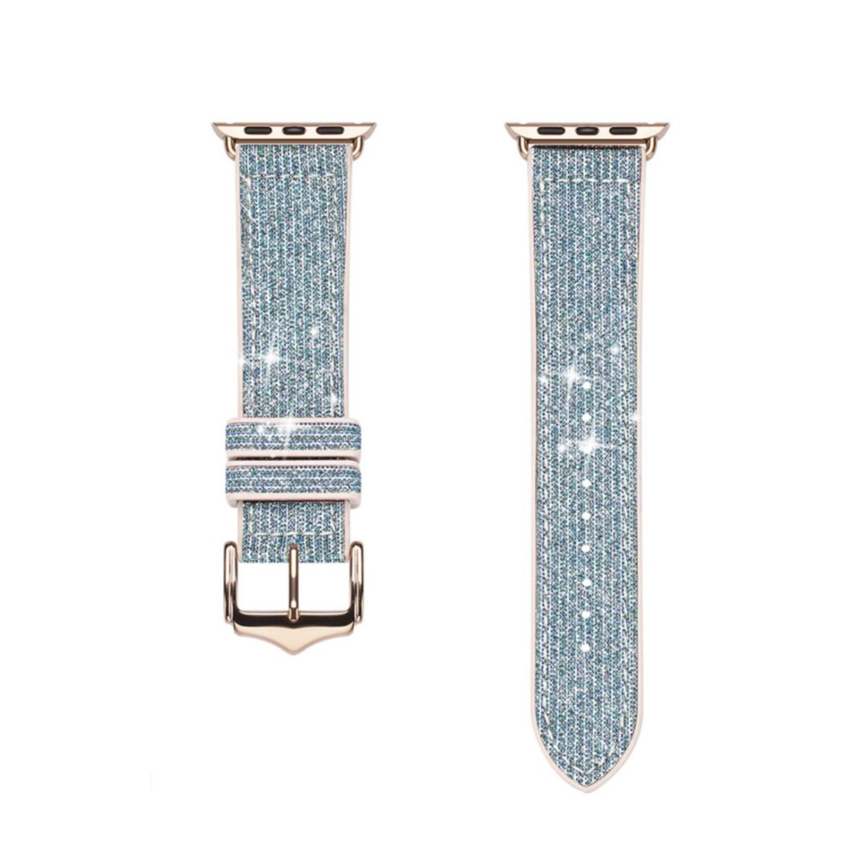 Image of Dux Ducis - Apple Watch (41/40/38 mm) Leder / Silikon Glitzer Armband (Gelenkumfang: 170-220mm) - Blau bei Apfelkiste.ch