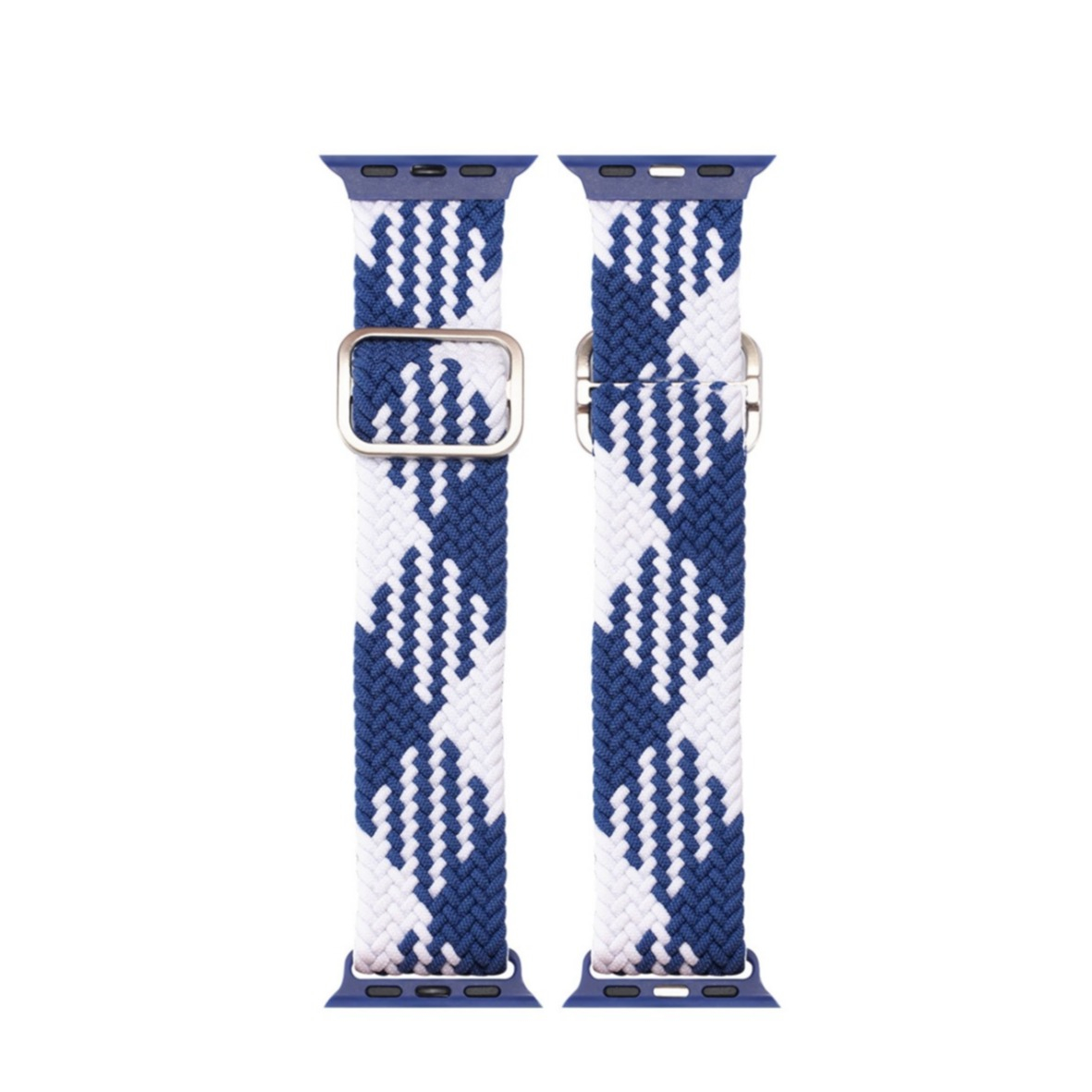 Image of Dux Ducis - Apple Watch (41/40/38 mm) Elastisches Nylon Gummi Armband mit Schnalle (Gelenkumfang: 150-230mm) - Blau / Weiss bei Apfelkiste.ch