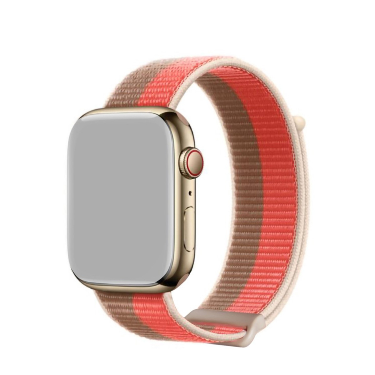 Image of Dux Ducis - Apple Watch (45/44/42 mm) Nylon Armband mit Klettverschluss (Gelenkumfang: 180-240mm) - Braun / Rosa bei Apfelkiste.ch
