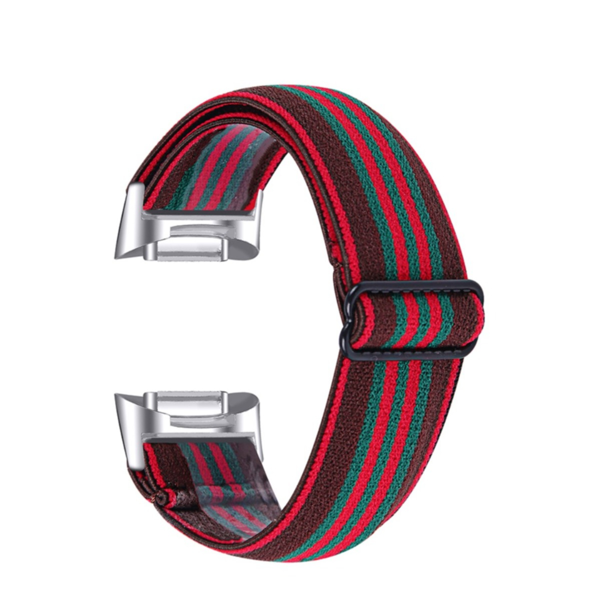 Image of Fitbit Charge 5 Elastisches Nylon Gummi Armband (Gelenkumfang: 155-235mm) - Rot / Grün bei Apfelkiste.ch