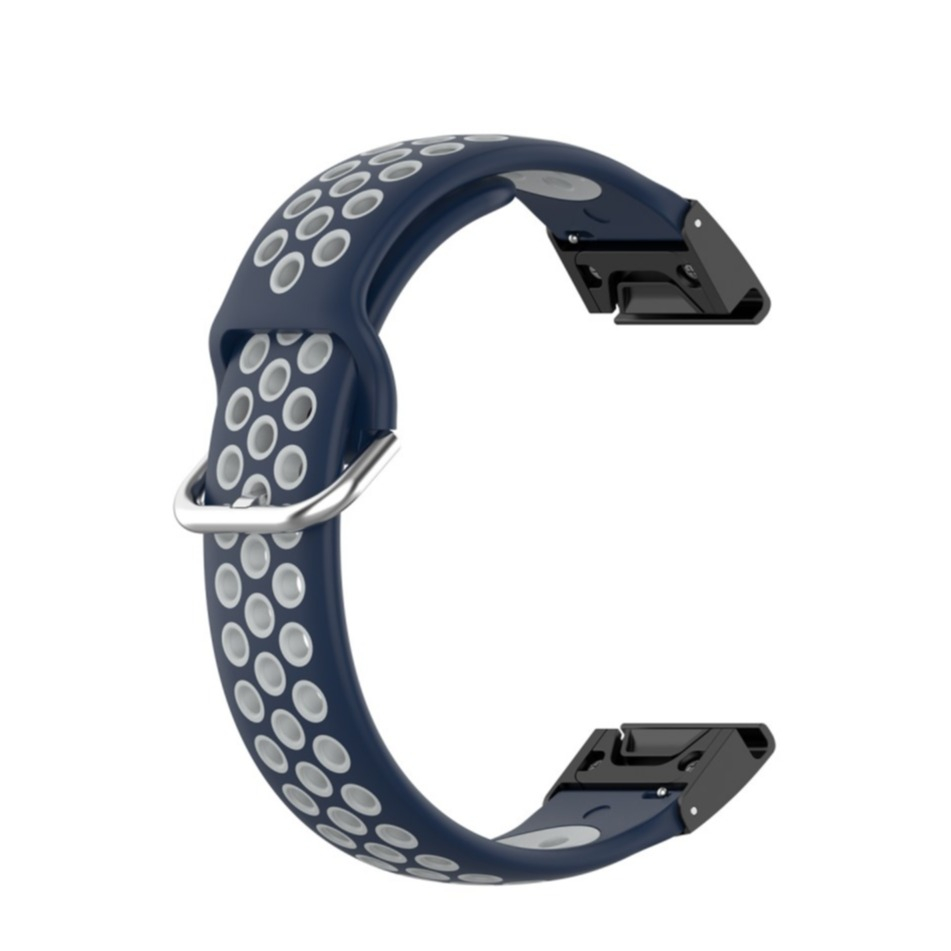 Image of Garmin Fenix 6S / 6S Pro / 5S / 5S Plus Ersatz Silikon Armband Dual Color (Gelenkumfang: 195-225mm) - Dunkelblau / Grau bei Apfelkiste.ch