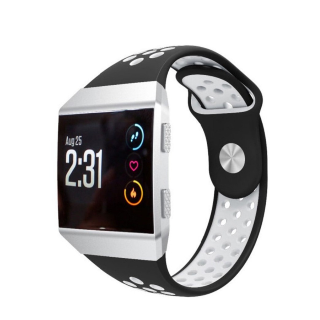 Image of Fitbit Ionic Silikon Sport Armband Dual Color (Gelenkumfang: 170-210mm) - Schwarz / Weiss bei Apfelkiste.ch