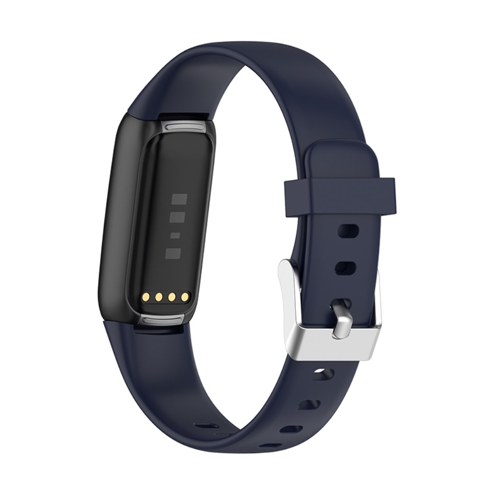 Image of (Gr. L) Fitbit Luxe / Luxe Special Edition Silikon Armband mit Dornschliesse (Gelenkumfang ca. 171 - 238mm) - Dunkelblau / Silber bei Apfelkiste.ch