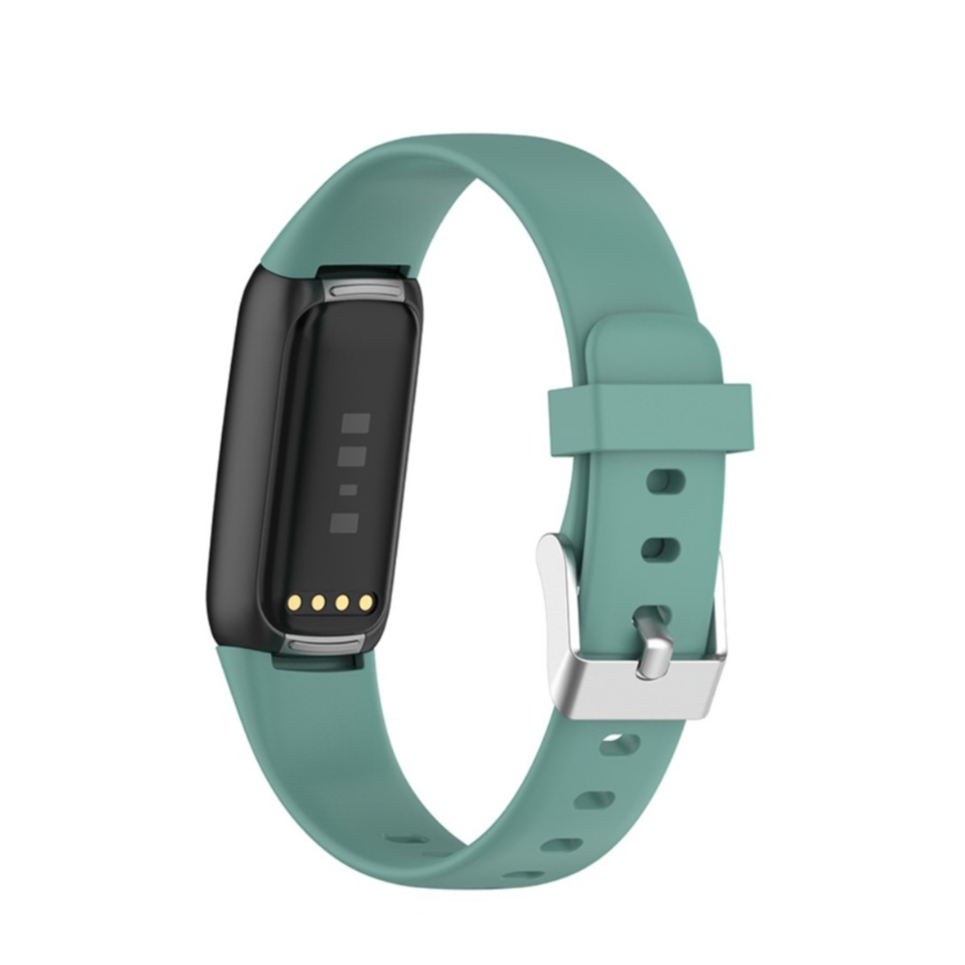 Image of (Gr. L) Fitbit Luxe / Luxe Special Edition Silikon Armband mit Dornschliesse (Gelenkumfang ca. 171 - 238mm) - Grün / Silber bei Apfelkiste.ch