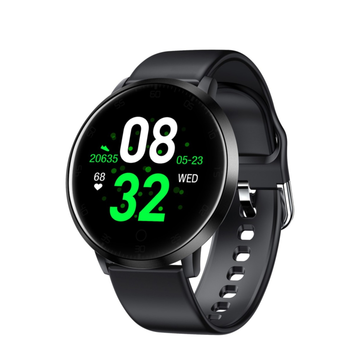 Image of Lemonda - Fitness Tracker Smart Watch Blutsauerstoffmessung und 1.30" IPS Display (IP68) + Silikon Armband - Schwarz bei Apfelkiste.ch
