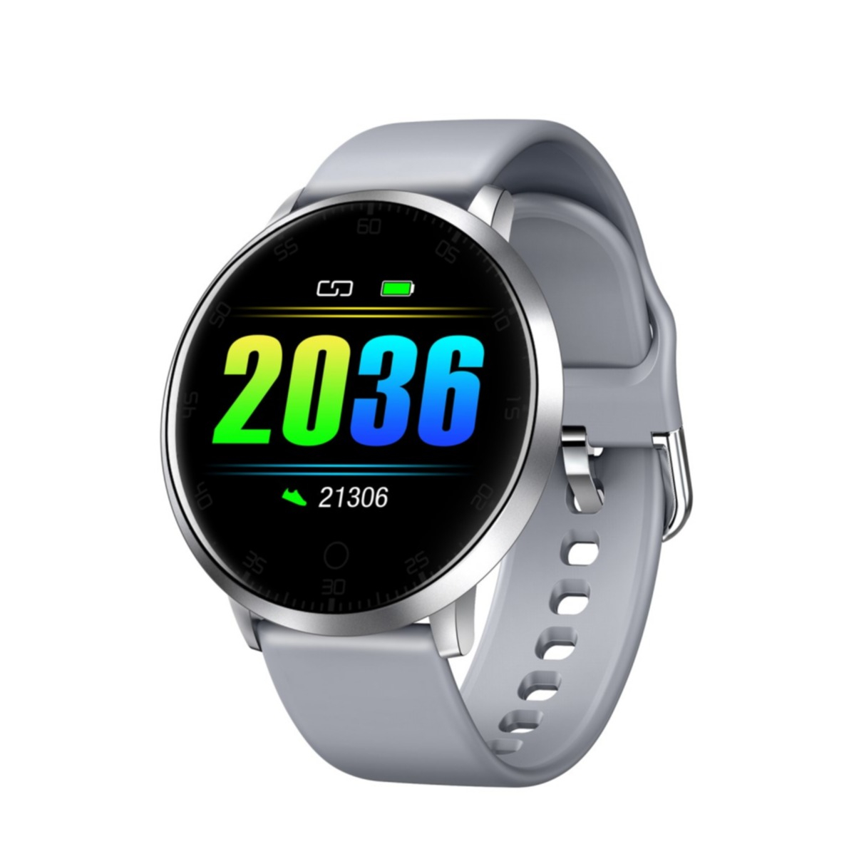 Image of Lemonda - Fitness Tracker Smart Watch Blutsauerstoffmessung und 1.30" IPS Display (IP68) + Silikon Armband - Silber bei Apfelkiste.ch