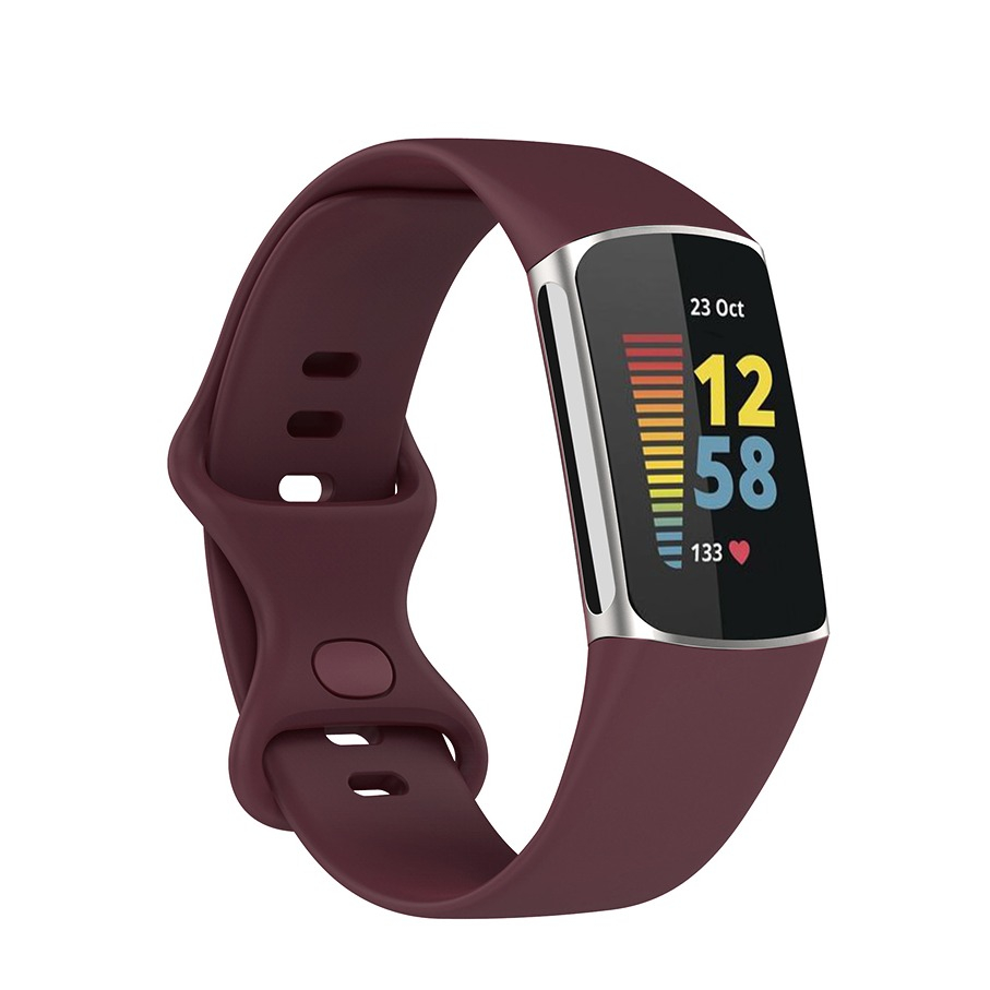 Image of Fitbit Charge 5 Silikon Armband (Gelenkumfang 191 - 233mm) - Weinrot bei Apfelkiste.ch