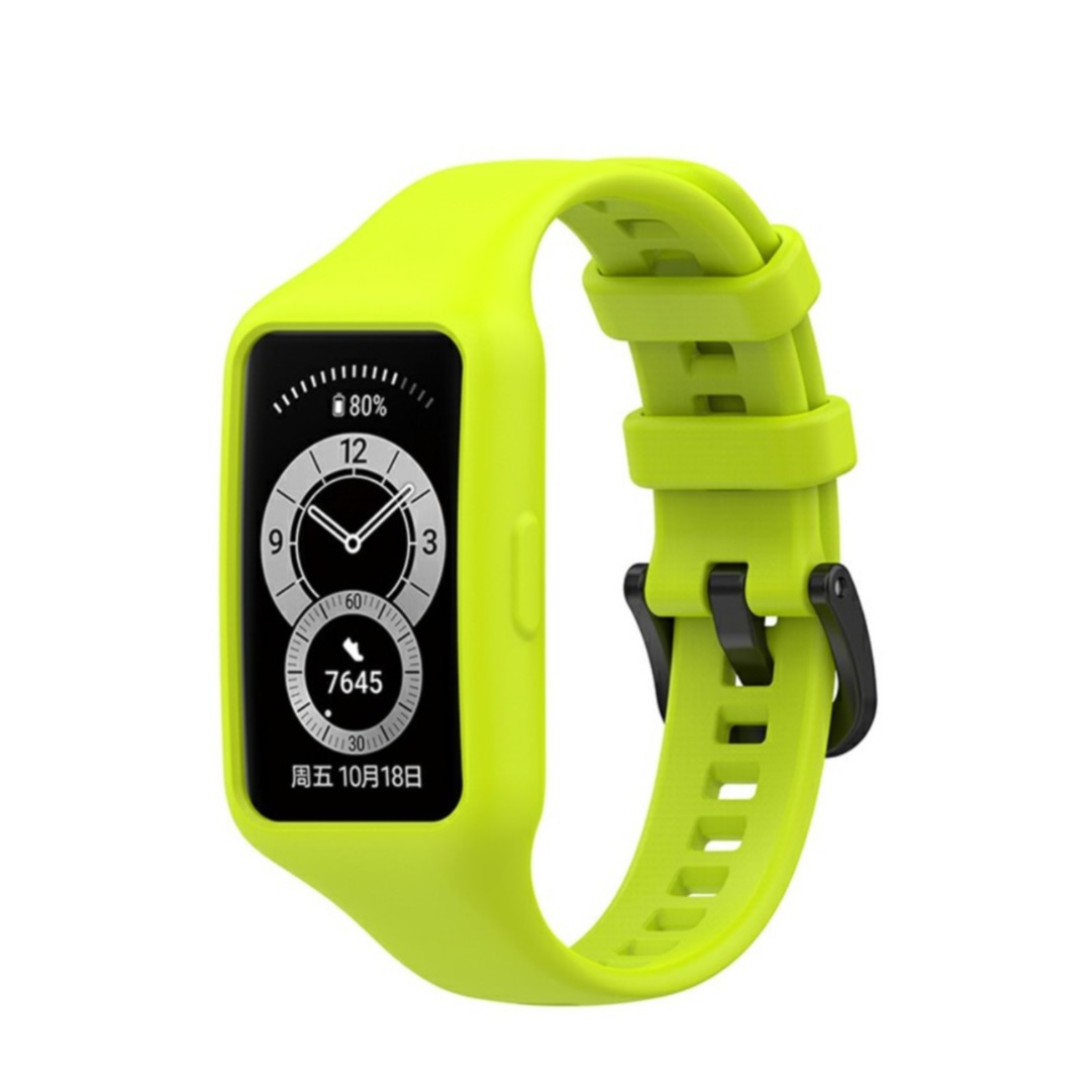 Image of Huawei Band 7 / 6 / Honor Band 7 / 6 Ersatz Silikon Armband (Gelenkumfang: 140-190mm) - Neongelb bei Apfelkiste.ch