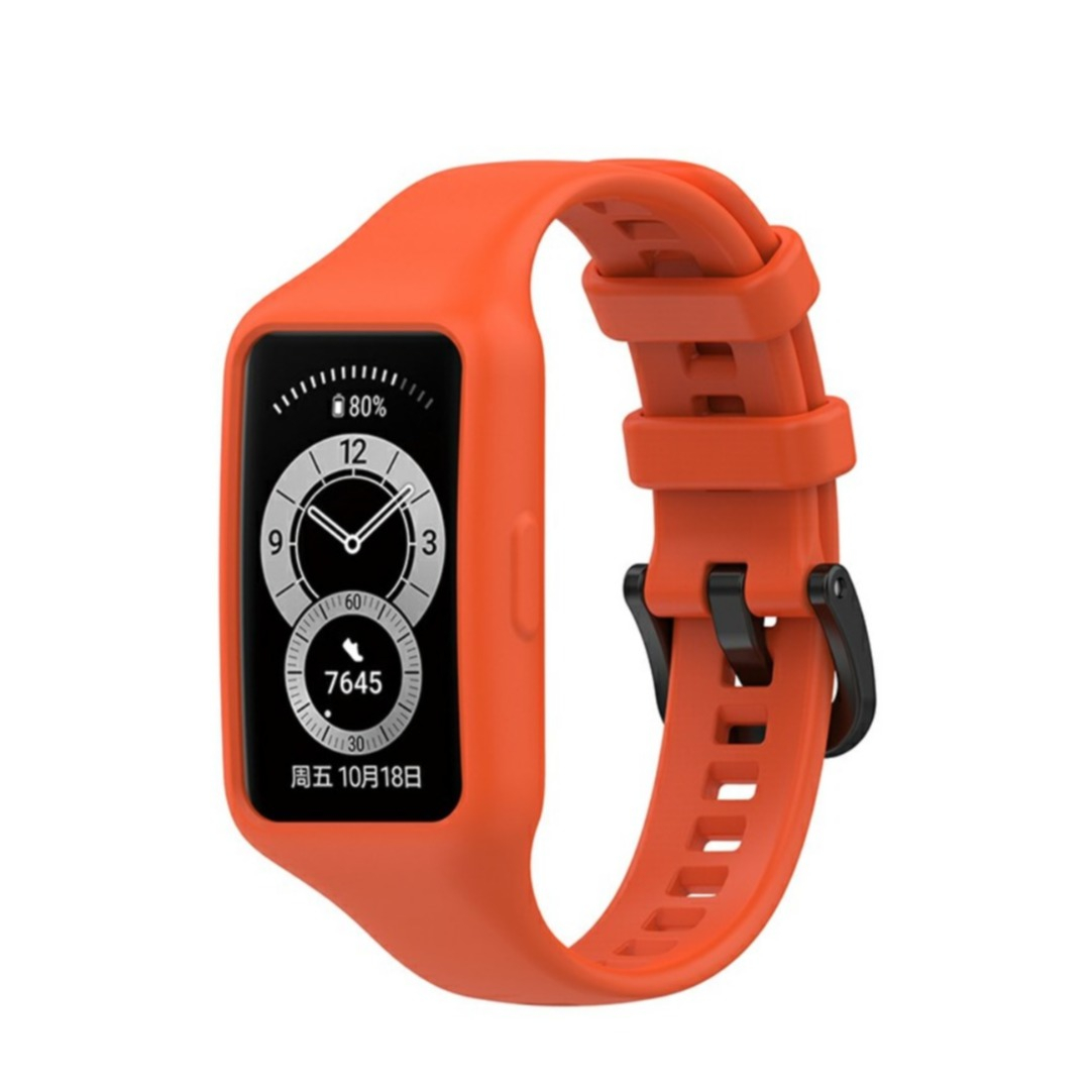 Image of Huawei Band 7 / 6 / Honor Band 7 / 6 Ersatz Silikon Armband (Gelenkumfang: 140-190mm) - Orange bei Apfelkiste.ch
