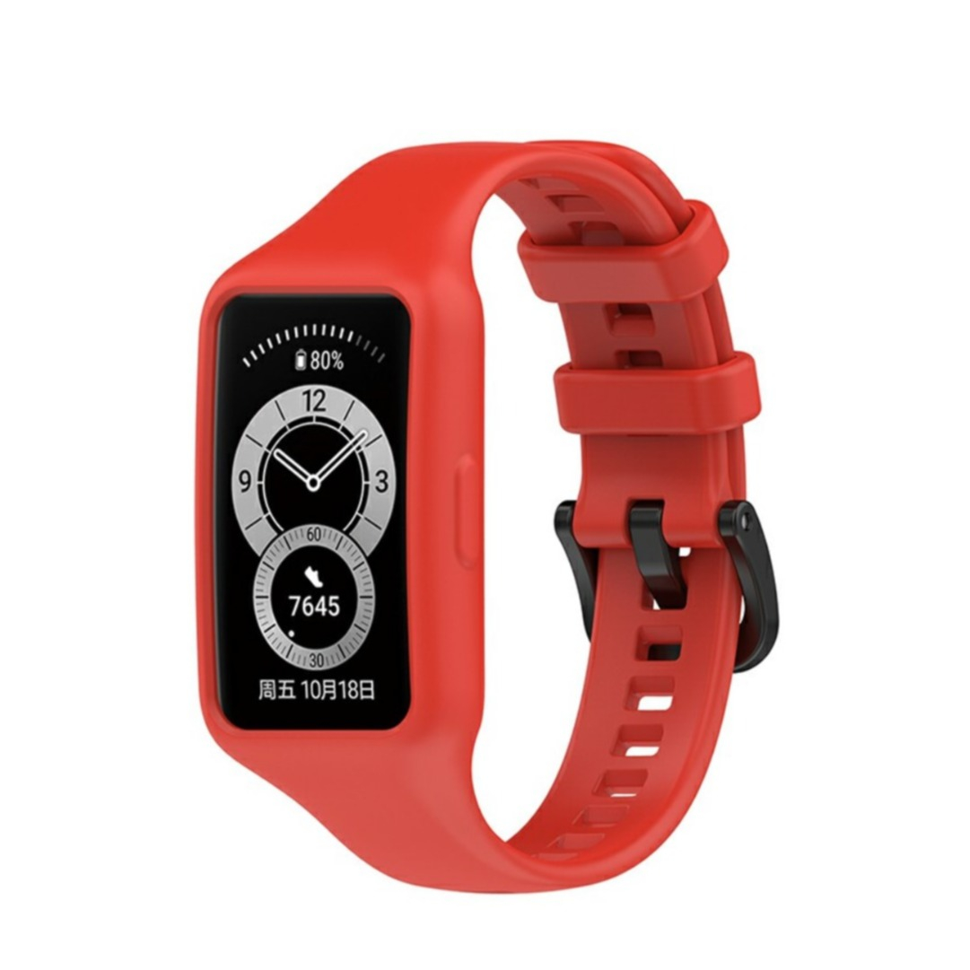 Image of Huawei Band 7 / 6 / Honor Band 7 / 6 Ersatz Silikon Armband (Gelenkumfang: 140-190mm) - Rot bei Apfelkiste.ch