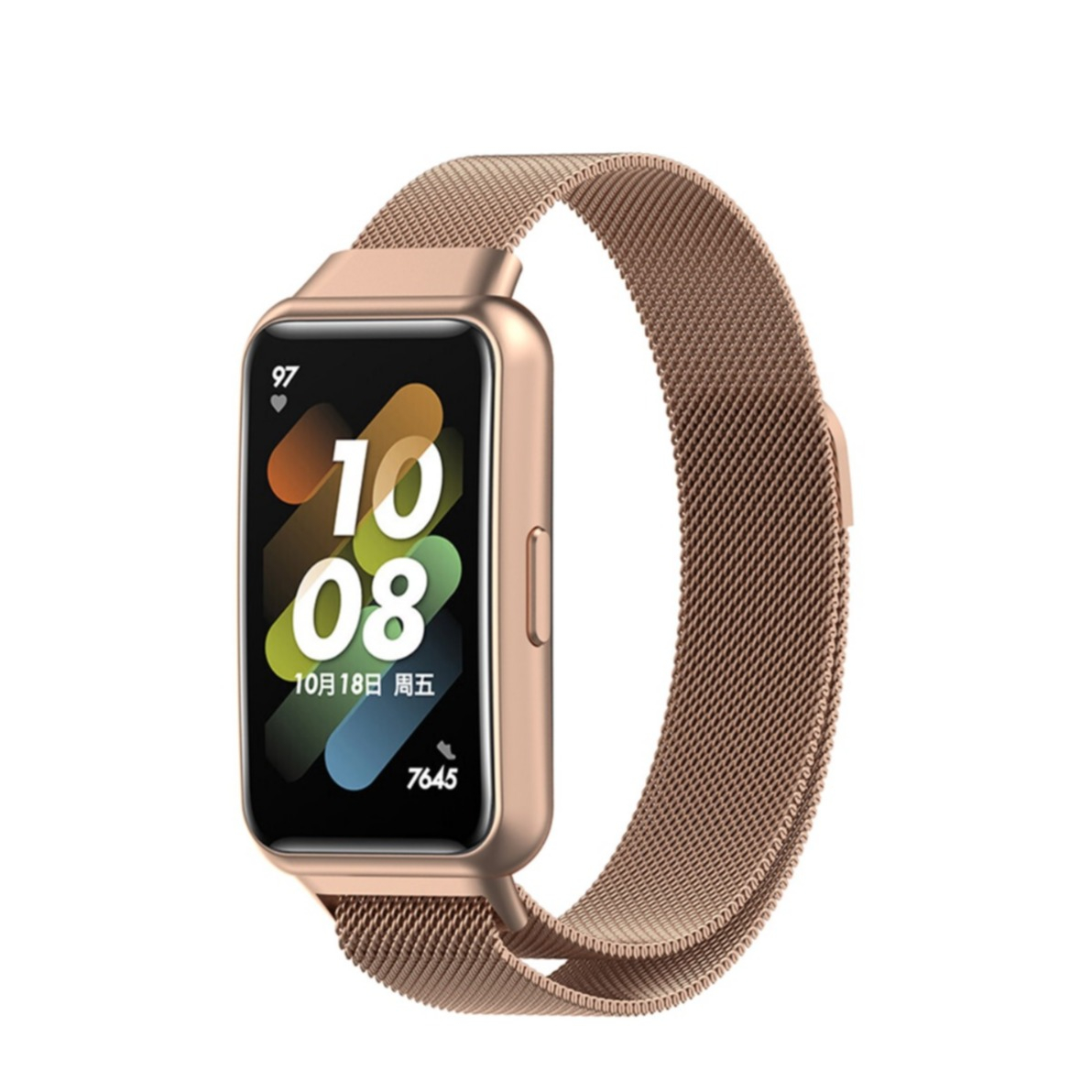 Image of Huawei Band 7 / Honor Band 7 Ersatz Magnet Armband Milanaise (Gelenkumfang 150-220mm) - Pink bei Apfelkiste.ch