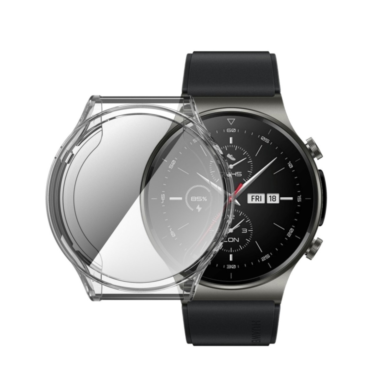 Image of Huawei Watch GT 2 Pro Gummi Schutz Hülle - Transparent bei Apfelkiste.ch