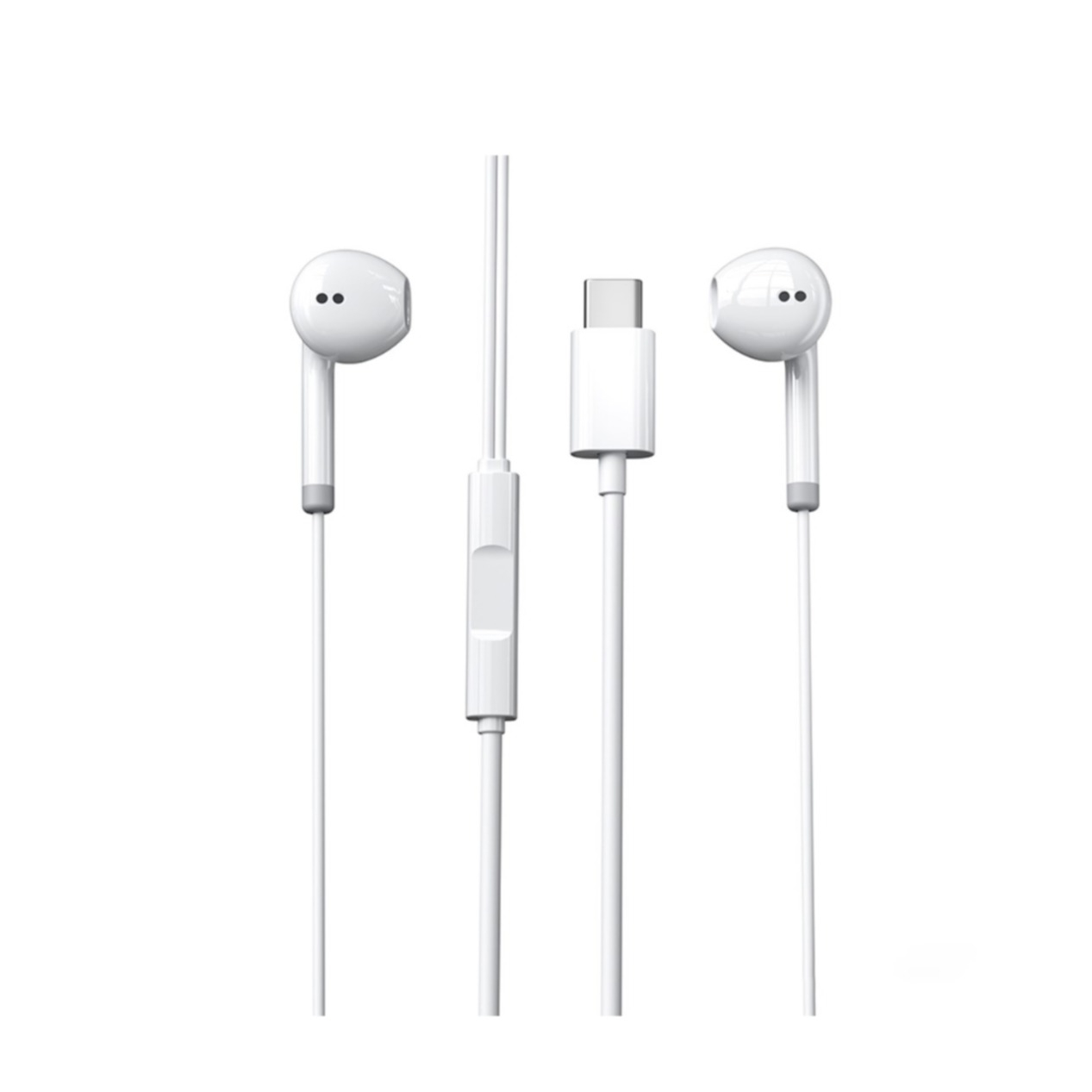 USB-C Mikrofon In-Ear + - Kopfhörer Anschluss Weiss