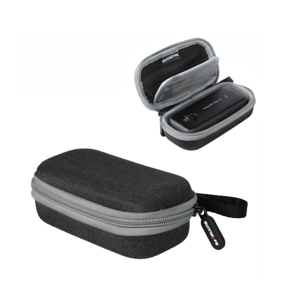 Image of Insta360 One X2 / One X Foto Kamera Schutztasche Stossfeste Hartschale mit Reissverschluss und Handschlaufe - Grau bei Apfelkiste.ch