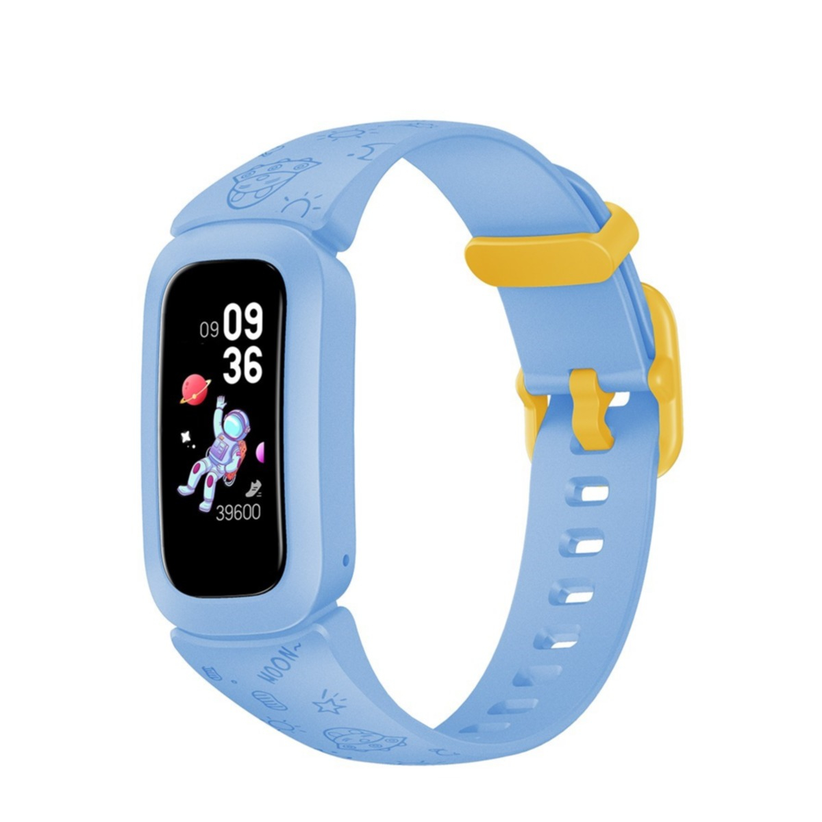Image of Kinder Fitness Tracker Smart Watch Blutsauerstoffmessung / Schlafüberwachung 0.96" HD Display (IP68) + Silikon Armband - Hellblau / Gelb bei Apfelkiste.ch