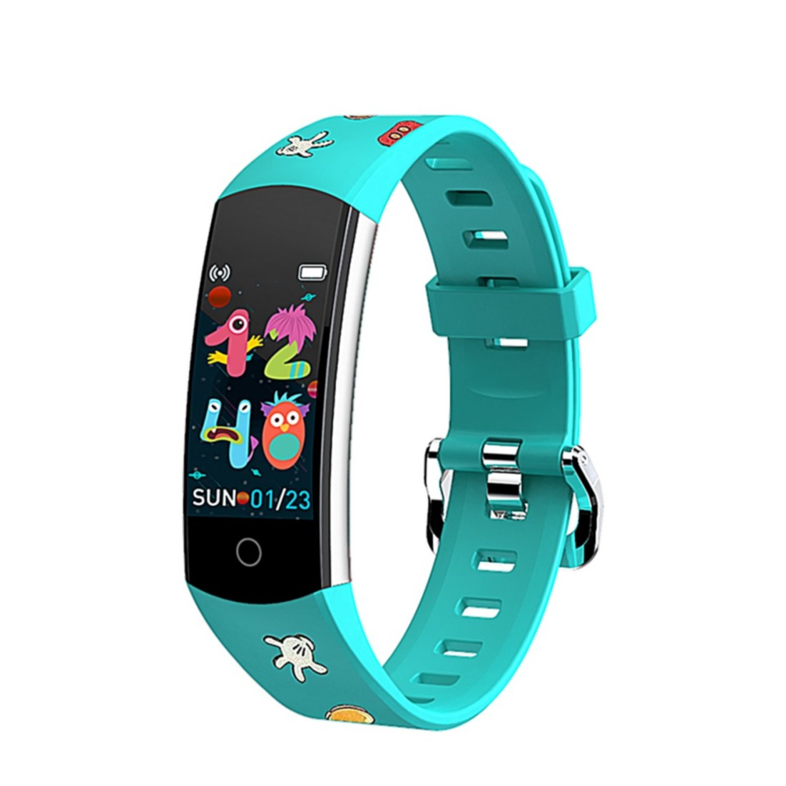 Image of Kinder Fitness Tracker Smart Watch Herzfrequenzmessung / Körpertemperaturmessung 0.96" HD Display (IP67) + Silikon Armband - Grün bei Apfelkiste.ch