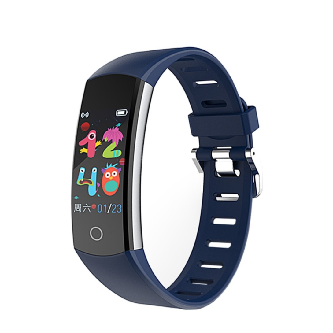 Image of Kinder Fitness Tracker Smart Watch Herzfrequenzmessung / Körpertemperaturmessung 0.96" HD Display (IP67) + Silikon Armband - Dunkelblau bei Apfelkiste.ch