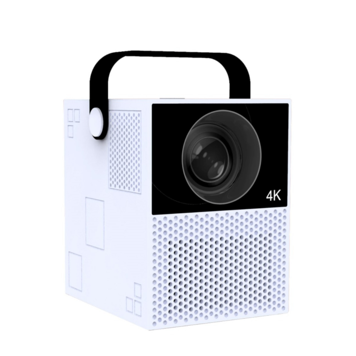 Image of Multimedia LED Projektor Beamer Heimkino (100ANSI) 1080p Full HD mit Android / 4K Support / HDMI / 2.4/5GHz Wifi / AV + Fernbedienung - Weiss bei Apfelkiste.ch