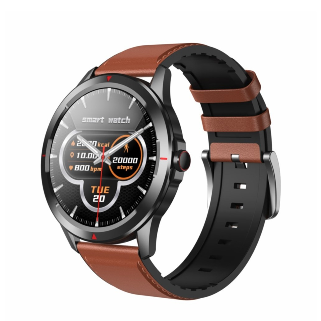 Image of Fitness Tracker Smart Watch Herzfrequenzmessung + Schlafüberwachung 1.7" HD Display (IP68) + Leder Armband - Braun bei Apfelkiste.ch