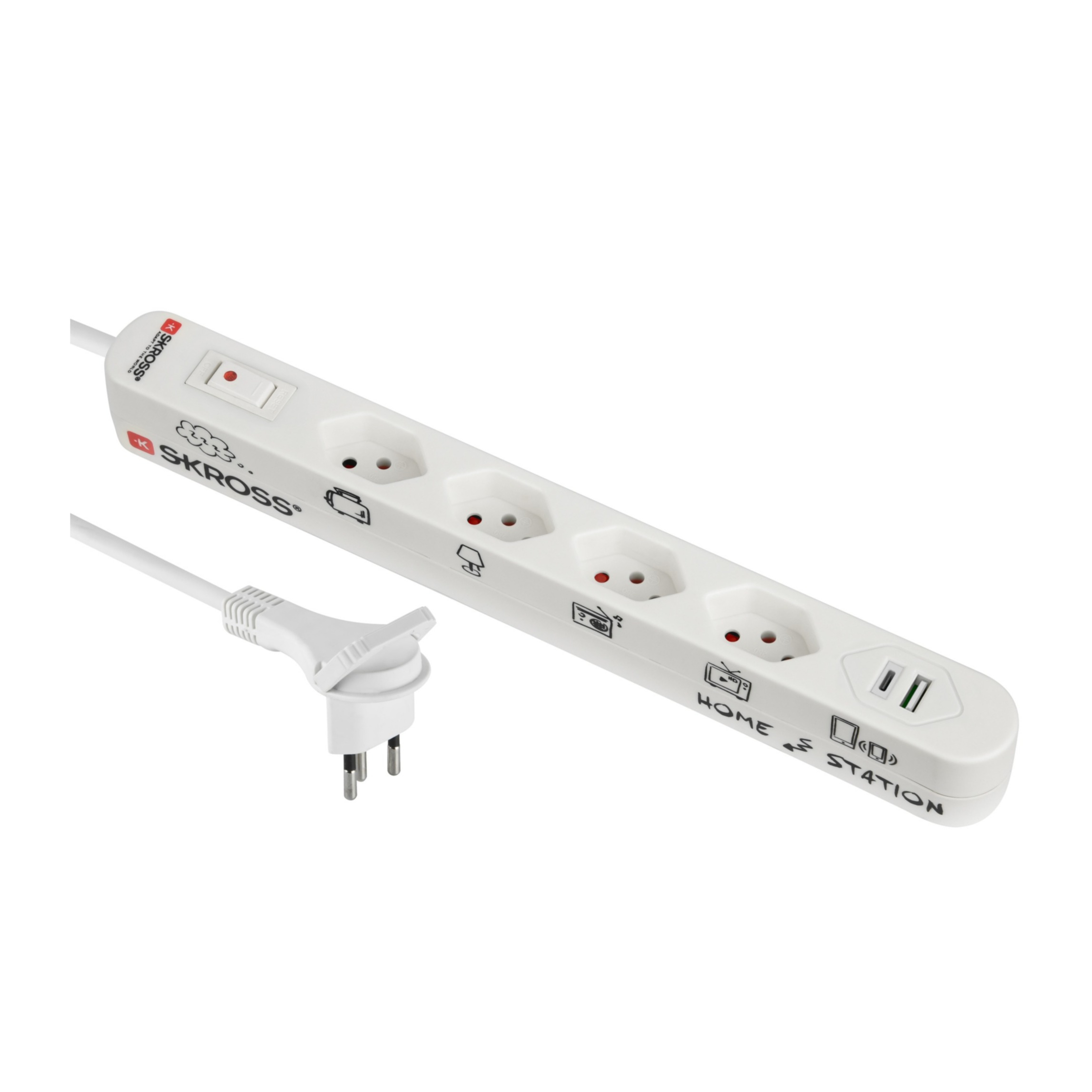 Alu-Office-Line Steckdosenleiste mit USB Power Delivery 4-fach