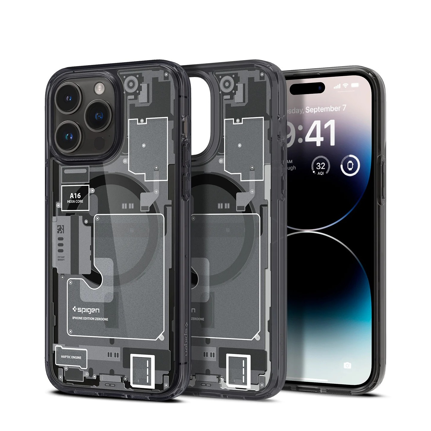 Spigen iPhone 14 Pro Max Zero One MagSafe Hülle Grau