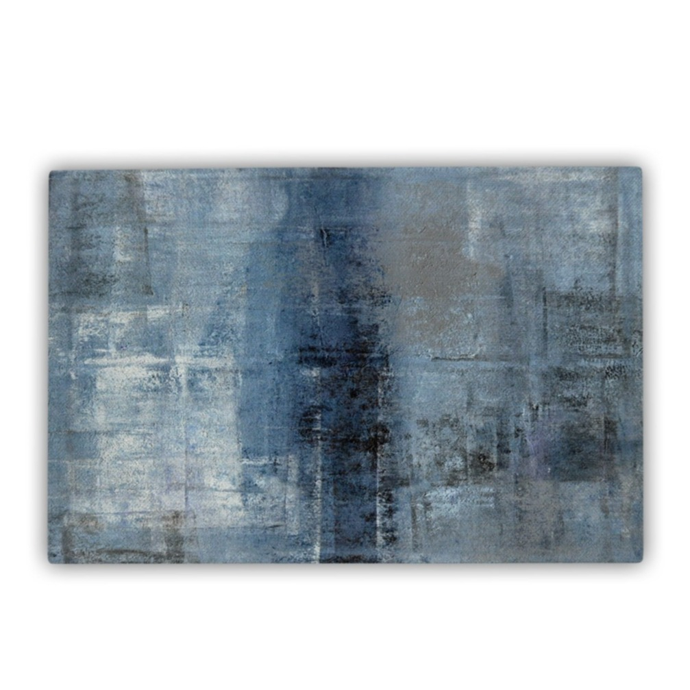 Image of (6er Set) 45x30cm Leinen Tischunterlage Modern Art Teller Untersetzer Tischset - Blau bei Apfelkiste.ch