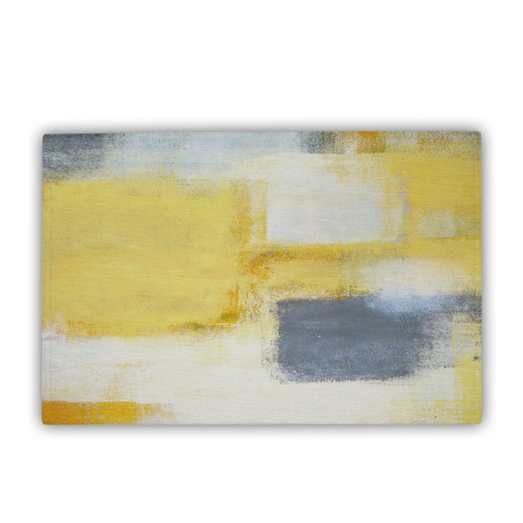 Image of (6er Set) 45x30cm Leinen Tischunterlage Modern Art Teller Untersetzer Tischset - Gelb bei Apfelkiste.ch