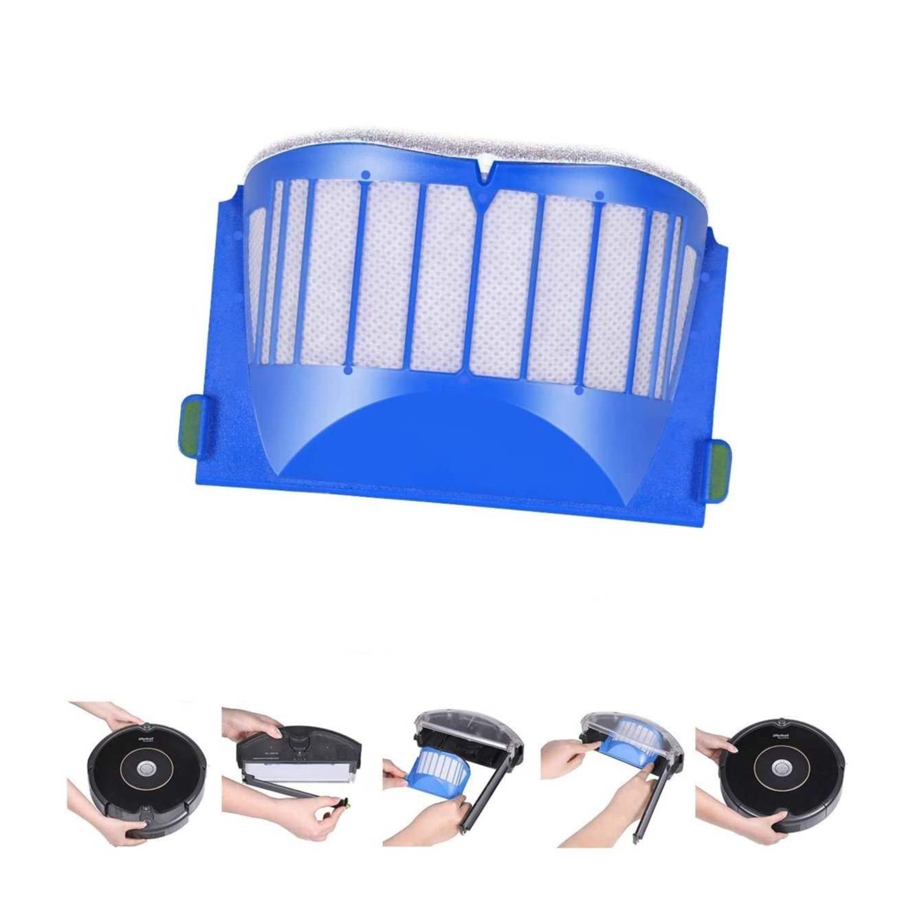 Image of (6er Set) Ersatz Reinigungs Hepa Filter iRobot Roomba Staubsauger Roboter - Blau bei Apfelkiste.ch