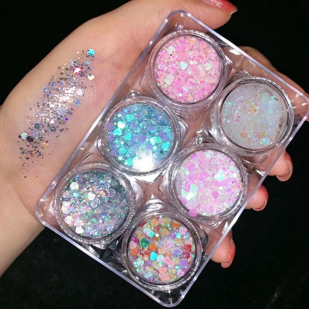 32 Farben Glitzer Lidschatten Palette – Mit Pinseln & Spiegel, Für Festival, Party & Make-up