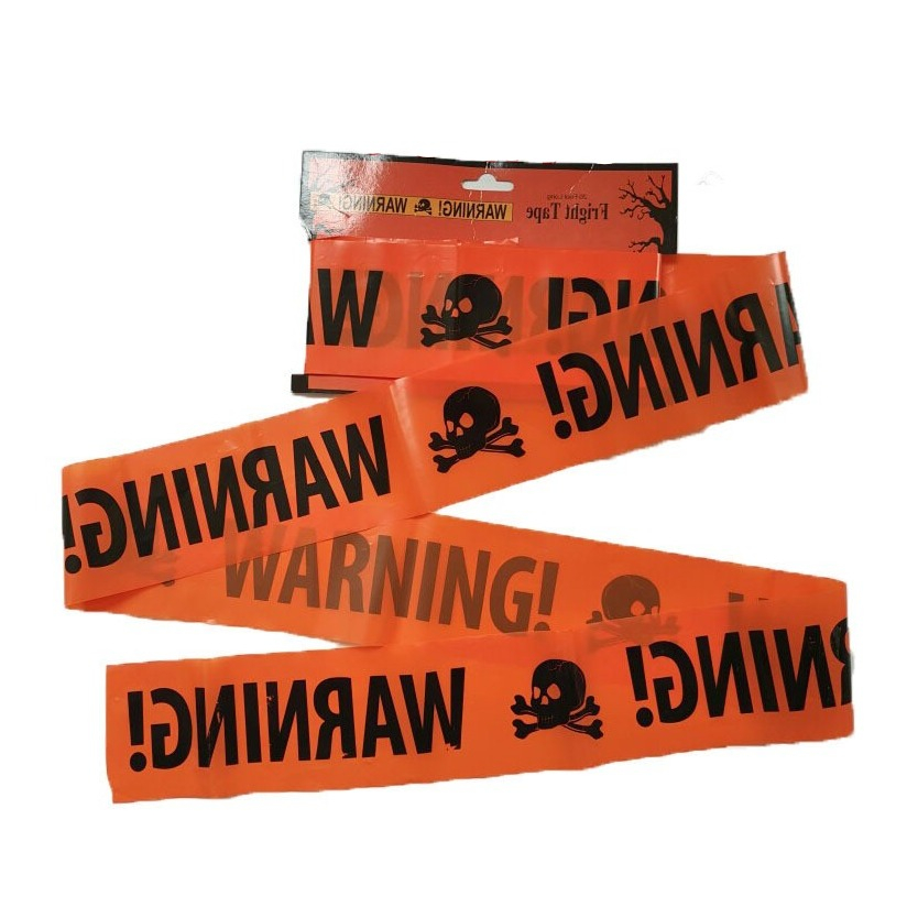 Image of (6m) Deko Warnband Halloween Party Dekoration Warning Gefahrenband - Orange / Schwarz bei Apfelkiste.ch