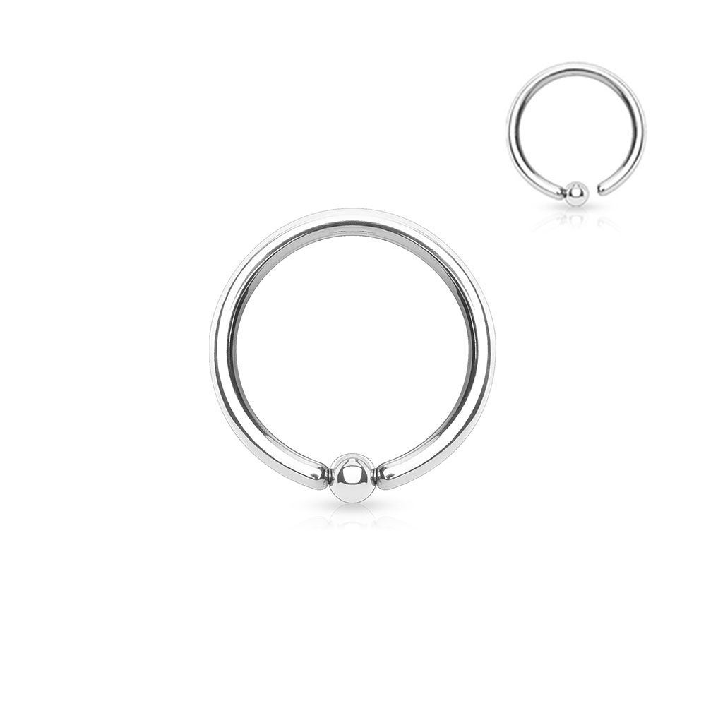 Image of (6mm) Tragus 316L Chirurgenstahl Ohr Piercing Ring mit Kugel - Silber bei Apfelkiste.ch