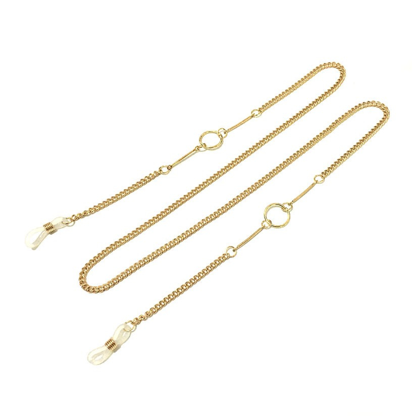 Image of (70cm) Eyewear Halter Brillenkette Sonnenbrillenband Metall - Gold bei Apfelkiste.ch