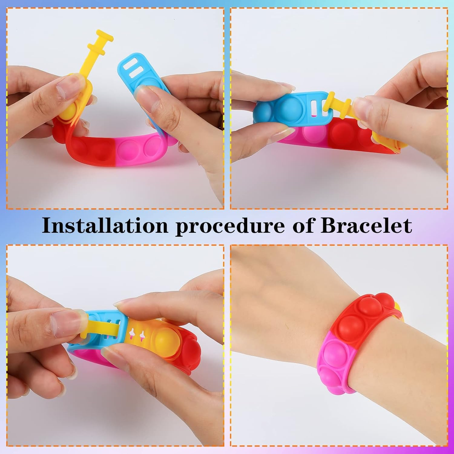 Fidget Armbänder 6 Stück - Slap Bands Silikon Für Kinder