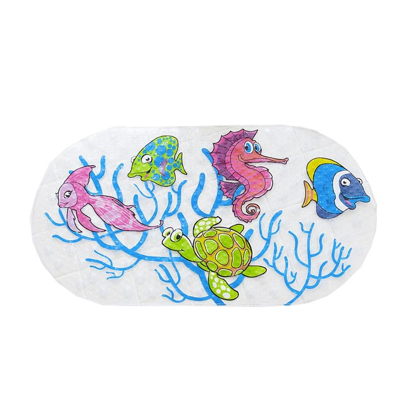 Image of (71x38cm) Anti-Rutsch Kinder Badewannen Matte mit Saugnäpfe - Fische bei Apfelkiste.ch
