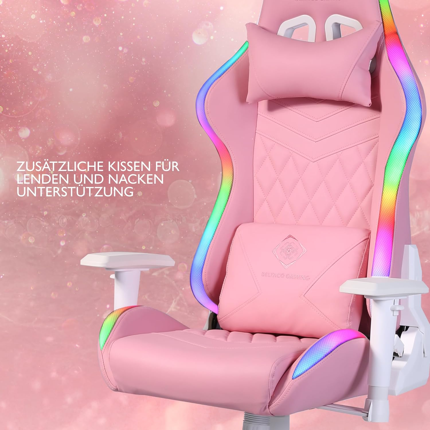 Deltaco Gaming DC410 Gaming Stuhl mit RGB Pink